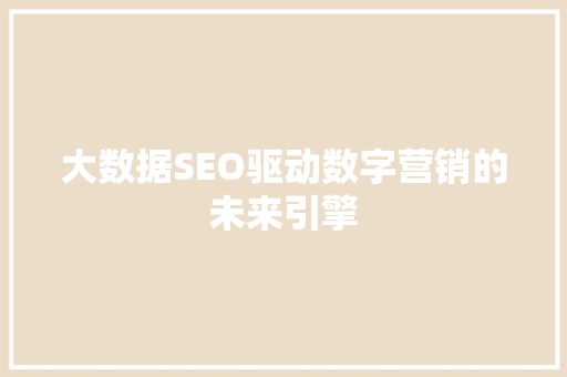 大数据SEO驱动数字营销的未来引擎