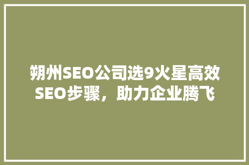 朔州SEO公司选9火星高效SEO步骤，助力企业腾飞