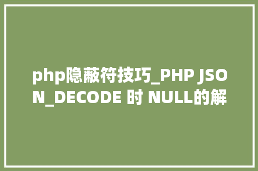 php隐蔽符技巧_PHP JSON_DECODE 时 NULL的解决办法