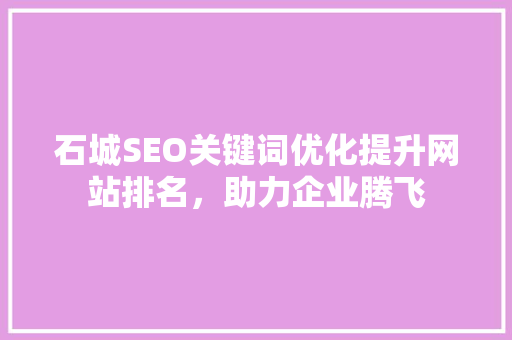 石城SEO关键词优化提升网站排名，助力企业腾飞
