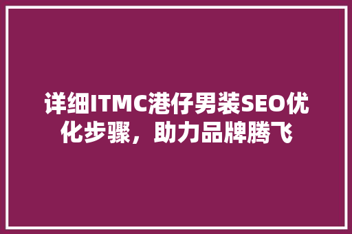详细ITMC港仔男装SEO优化步骤，助力品牌腾飞