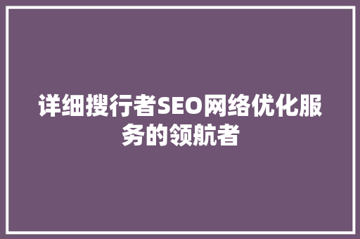 详细搜行者SEO网络优化服务的领航者