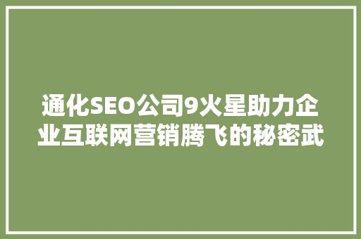通化SEO公司9火星助力企业互联网营销腾飞的秘密武器