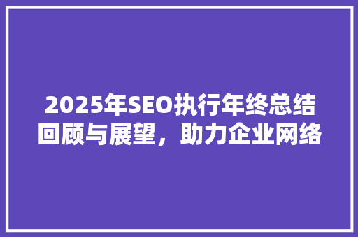 2025年SEO执行年终总结回顾与展望，助力企业网络营销新篇章