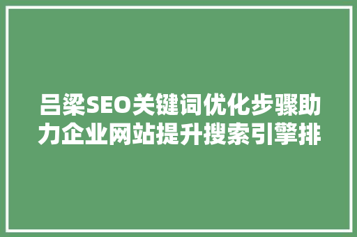 吕梁SEO关键词优化步骤助力企业网站提升搜索引擎排名