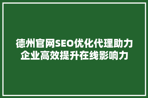 德州官网SEO优化代理助力企业高效提升在线影响力