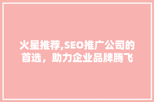 火星推荐,SEO推广公司的首选，助力企业品牌腾飞