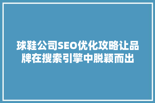 球鞋公司SEO优化攻略让品牌在搜索引擎中脱颖而出