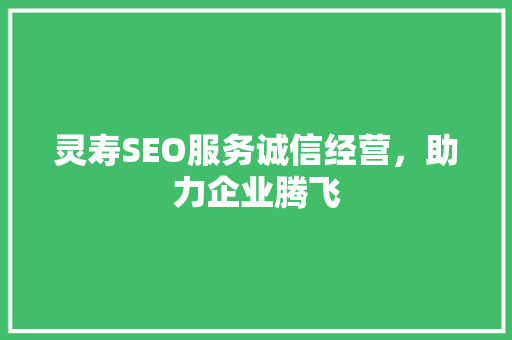 灵寿SEO服务诚信经营，助力企业腾飞