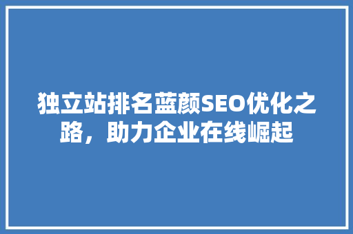 独立站排名蓝颜SEO优化之路，助力企业在线崛起