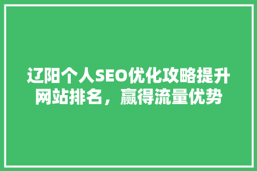 辽阳个人SEO优化攻略提升网站排名，赢得流量优势
