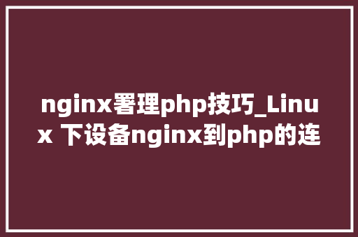 nginx署理php技巧_Linux 下设备nginx到php的连接
