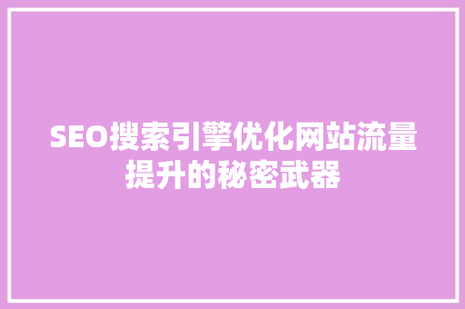 SEO搜索引擎优化网站流量提升的秘密武器