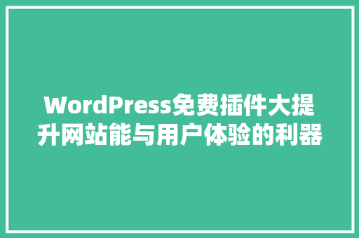 WordPress免费插件大提升网站能与用户体验的利器
