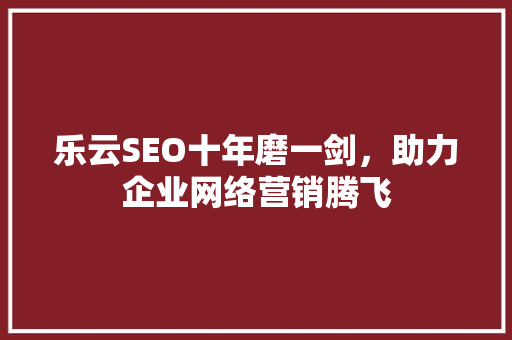 乐云SEO十年磨一剑，助力企业网络营销腾飞