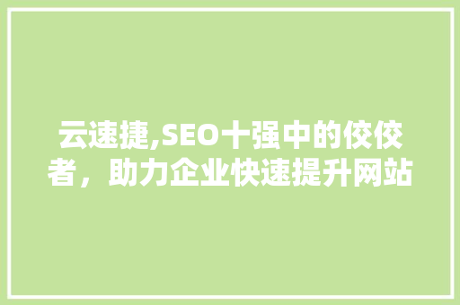 云速捷,SEO十强中的佼佼者，助力企业快速提升网站排名