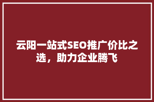 云阳一站式SEO推广价比之选，助力企业腾飞