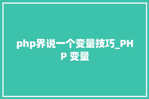 php界说一个变量技巧_PHP 变量