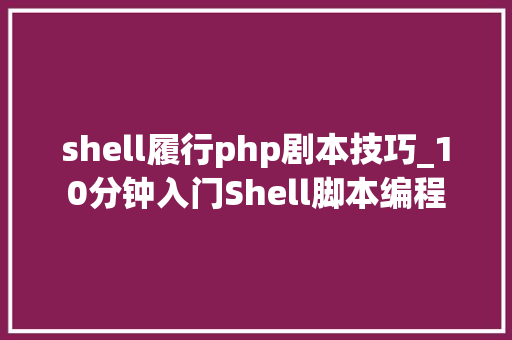 shell履行php剧本技巧_10分钟入门Shell脚本编程