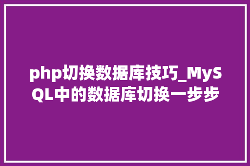 php切换数据库技巧_MySQL中的数据库切换一步步解密你的数据库治理密码