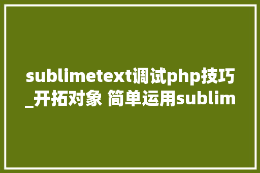 sublimetext调试php技巧_开拓对象 简单运用sublime text