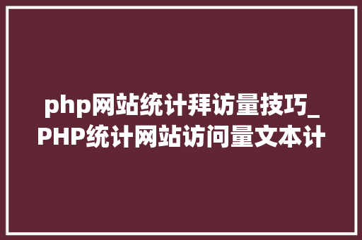 php网站统计拜访量技巧_PHP统计网站访问量文本计数器的实现方法图文视频