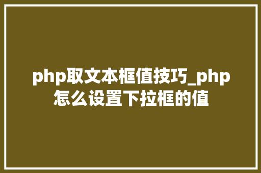 php取文本框值技巧_php怎么设置下拉框的值