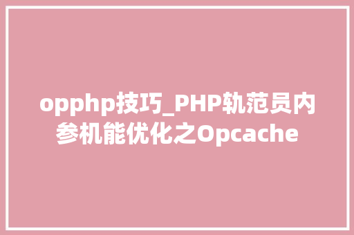 opphp技巧_PHP轨范员内参机能优化之Opcache