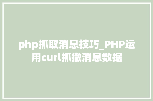 php抓取消息技巧_PHP运用curl抓撤消息数据