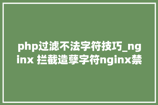 php过滤不法字符技巧_nginx 拦截造孽字符nginx禁止url访问特定字符nginx过滤url