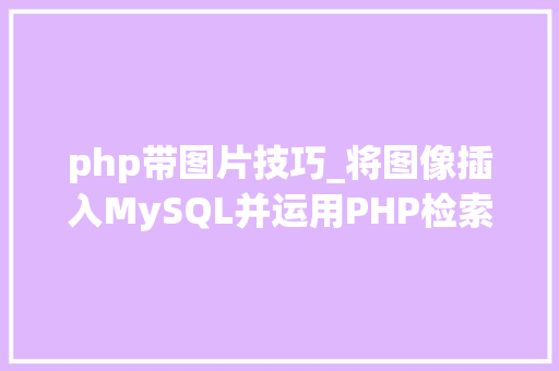 php带图片技巧_将图像插入MySQL并运用PHP检索图像