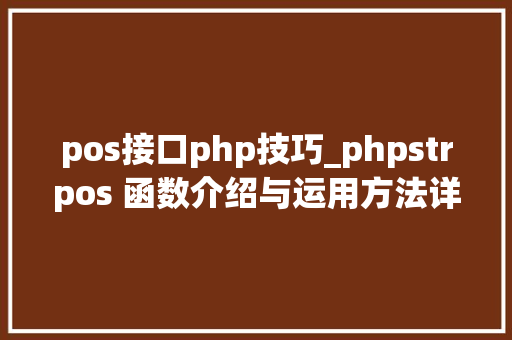 pos接口php技巧_phpstrpos 函数介绍与运用方法详解