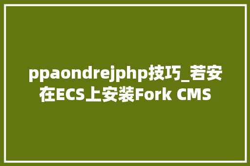 ppaondrejphp技巧_若安在ECS上安装Fork CMS