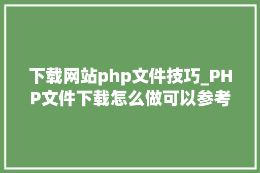 下载网站php文件技巧_PHP文件下载怎么做可以参考一下它