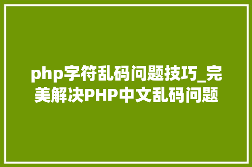 php字符乱码问题技巧_完美解决PHP中文乱码问题