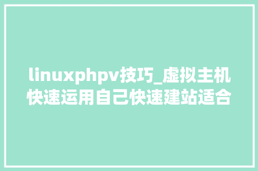 linuxphpv技巧_虚拟主机快速运用自己快速建站适合小我建站企业官网