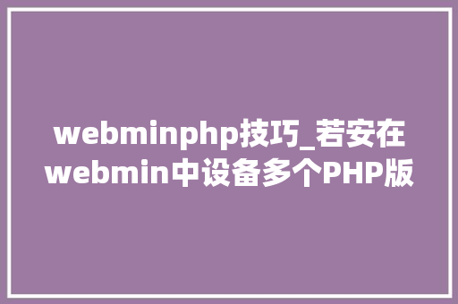 webminphp技巧_若安在webmin中设备多个PHP版本