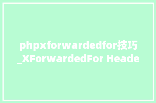 phpxforwardedfor技巧_XForwardedFor Header用来获取用户真实IP地址的浏览器插件
