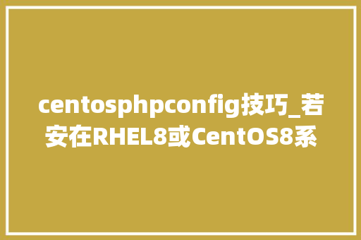 centosphpconfig技巧_若安在RHEL8或CentOS8系统上安装和设备最新版的PHP centosphpconfig技巧_若安在RHEL8或CentOS8系统上安装和设备最新版的PHP SEO优化