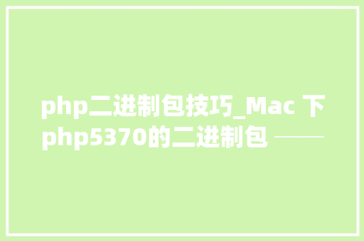 php二进制包技巧_Mac 下php5370的二进制包 ── PHPOS