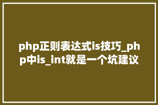 php正则表达式is技巧_php中is_int就是一个坑建议用正则表达式替代