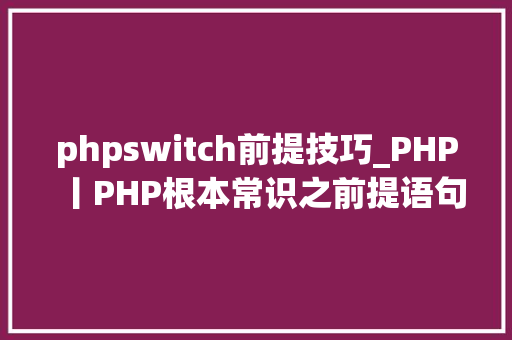 phpswitch前提技巧_PHP丨PHP根本常识之前提语句SWITCH判断理论篇