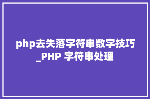 php去失落字符串数字技巧_PHP 字符串处理