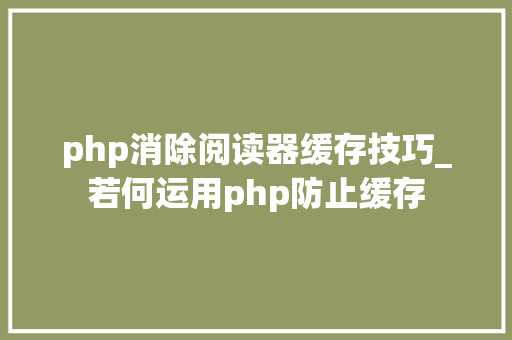 php消除阅读器缓存技巧_若何运用php防止缓存