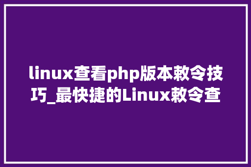 linux查看php版本敕令技巧_最快捷的Linux敕令查询对象我该怎么做XX一句话返回指南