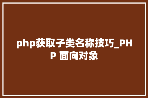 php获取子类名称技巧_PHP 面向对象