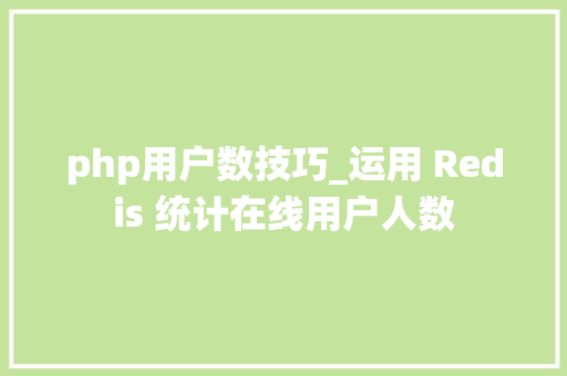 php用户数技巧_运用 Redis 统计在线用户人数