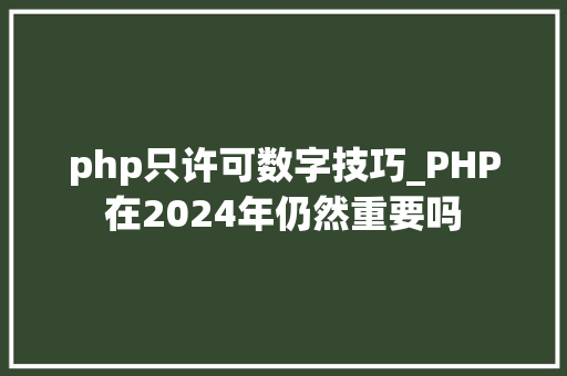 php只许可数字技巧_PHP在2024年仍然重要吗