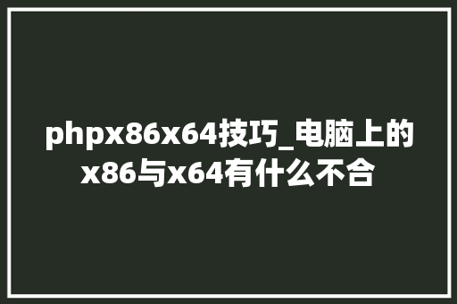 phpx86x64技巧_电脑上的x86与x64有什么不合