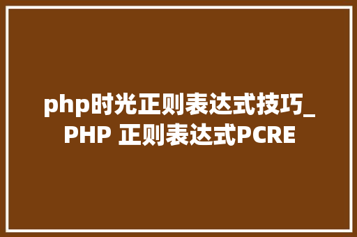 php时光正则表达式技巧_PHP 正则表达式PCRE php时光正则表达式技巧_PHP 正则表达式PCRE